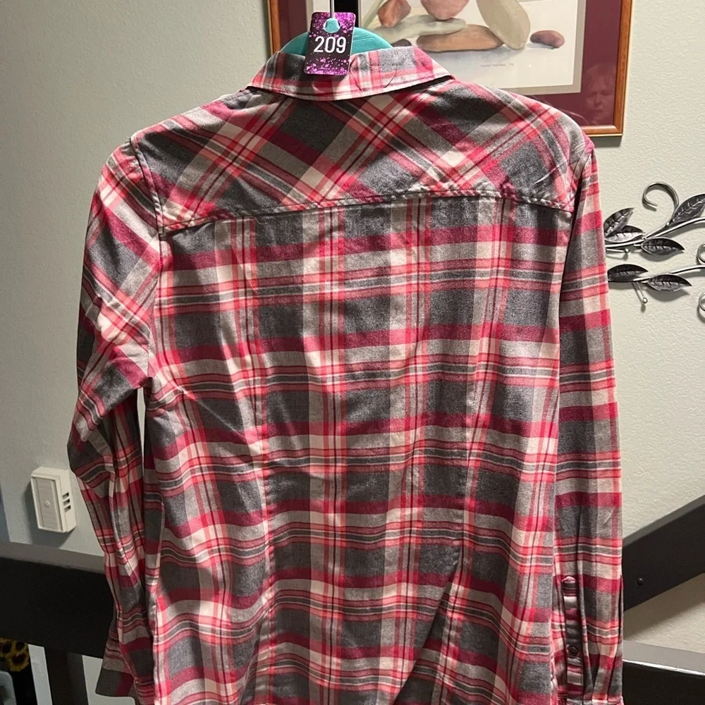J. Crew Red and Gray Plaid Casual ShirtEUC #MO209